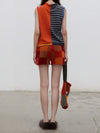 YANYAN KNITS 2025 Fall/Winter Collection: Stand-up Collar Vest (YYK-YYW25-1631-PS) - Color Block Design